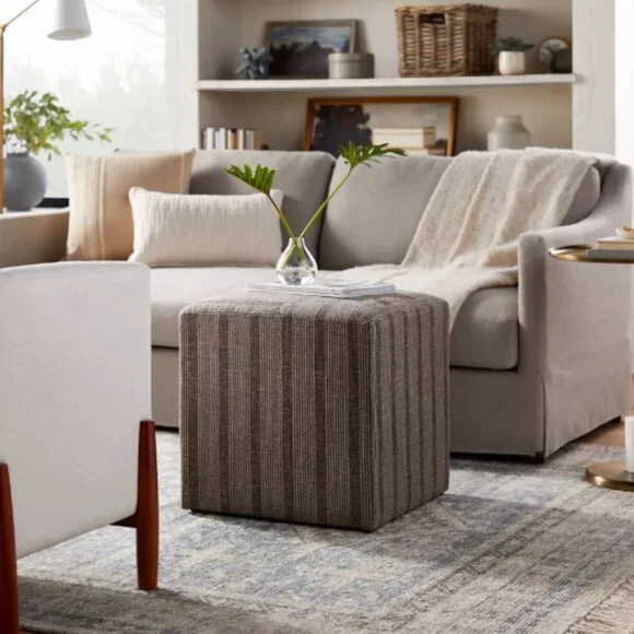 Lynwood Square Upholstered Cube Ottoman - Threshold™ designed with Studio McGee - Picture 2 of 6